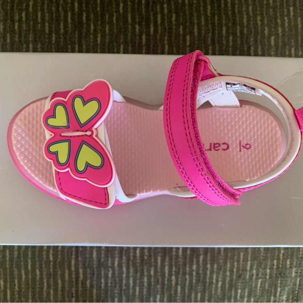Carter's Vibrant Pink Kids Sandals with Butterfly Accent